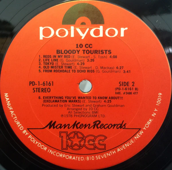 10cc - Bloody Tourists (LP, Album, Pit) (Very Good (VG)) - Image 5