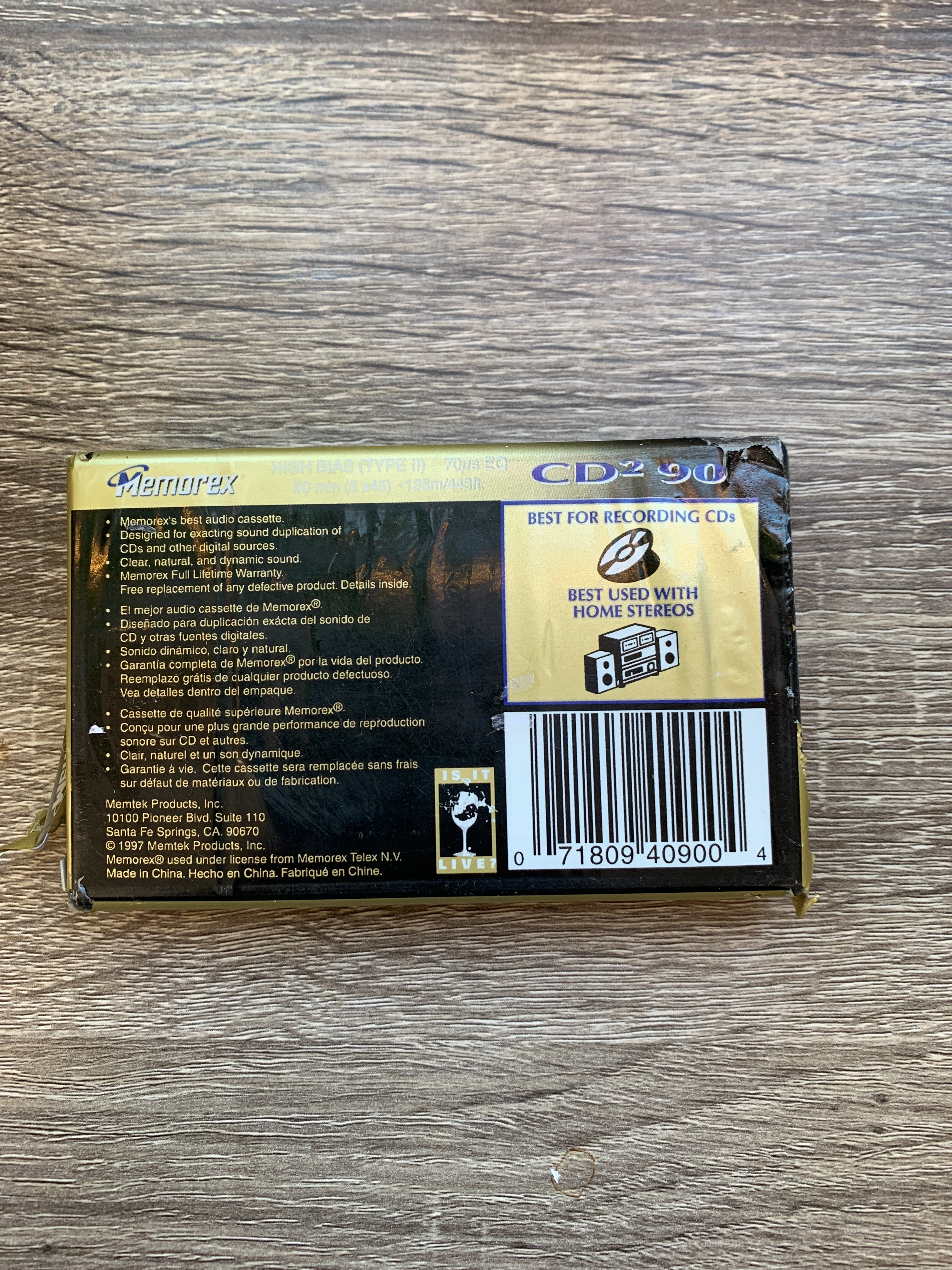 1997-99 Memorex CD2 High Bias Blank Cassette 90 mins - Image 2