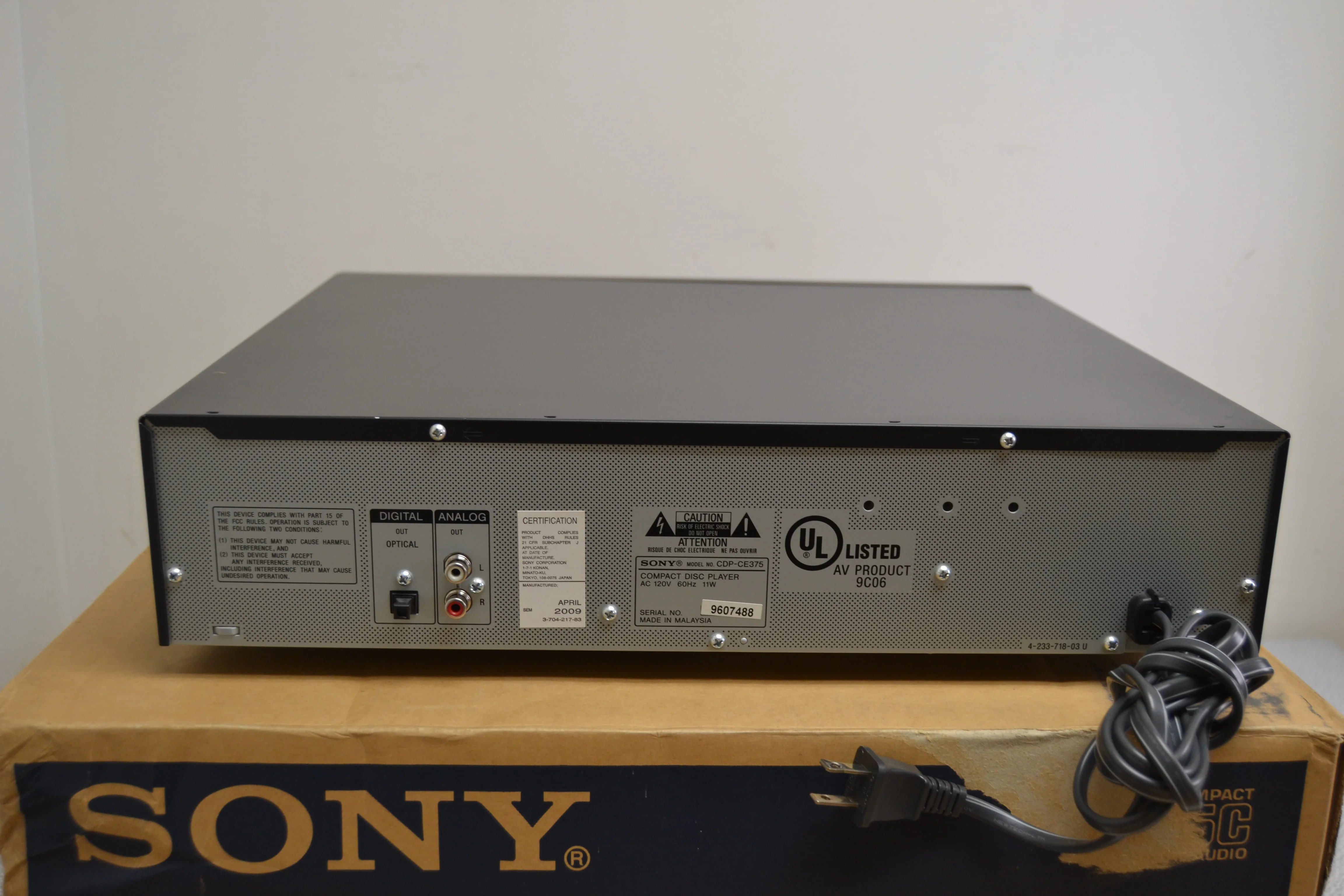 2009 Sony CDP-CE375 CD Carousel 5 Discs * Box * Remote - Image 7