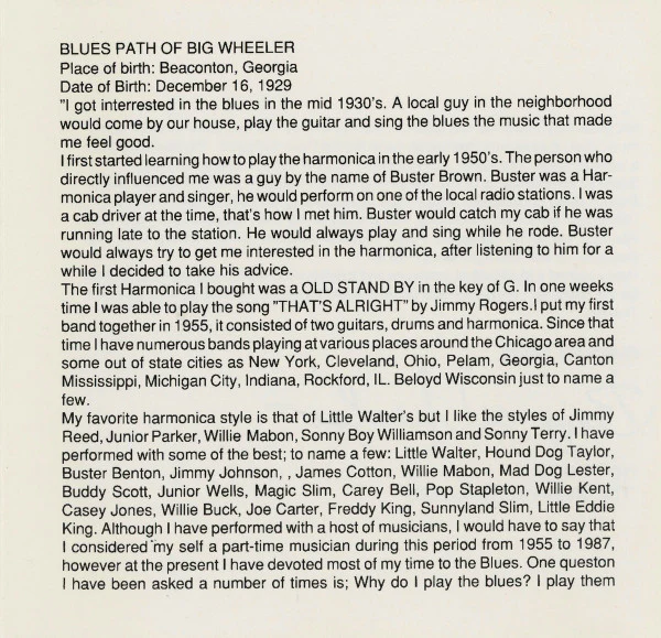 A.C. Reed / Big Wheeler* - Chicago Blues Session Volume 14 (CD, Album) (Very Good Plus (VG+)) - Image 4
