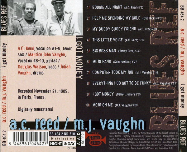 A.C. Reed / Maurice John Vaughn - I Got Money (CD, Album, RE, RM, Dig) (Very Good Plus (VG+)) - Image 2