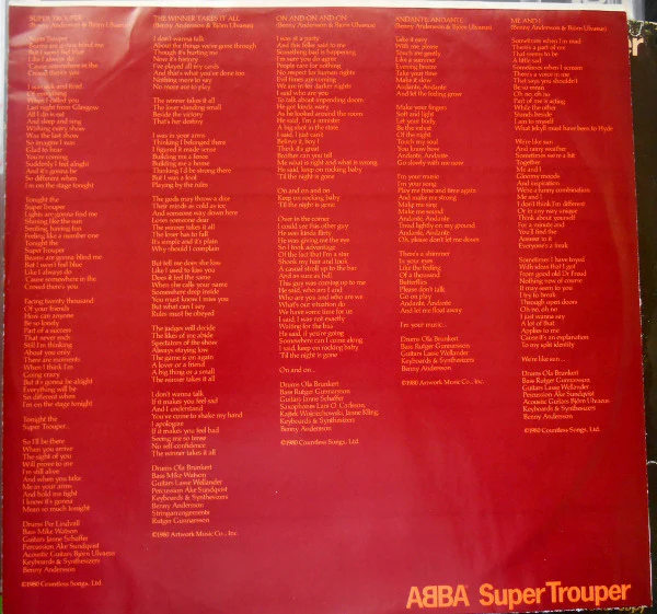 ABBA - Super Trouper (LP, Album, SP ) (Near Mint (NM or M-)) - Image 5