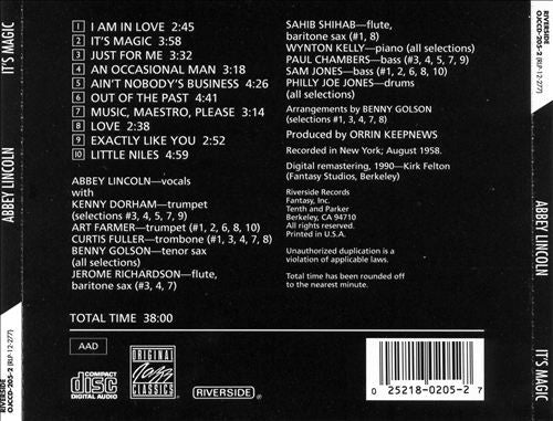 Abbey Lincoln - It's Magic (CD, Album, RE) (Near Mint (NM or M-)) - Image 2