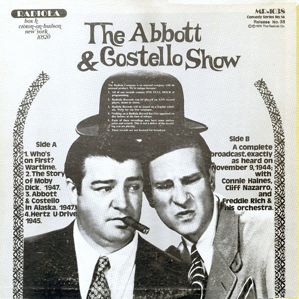 Abbott & Costello - Who's On First? (LP, Comp, Yel) (Very Good Plus (VG+)) - Image 2