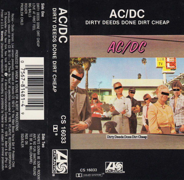 AC/DC - Dirty Deeds Done Dirt Cheap (Cass, Album, RE, SR) (Near Mint (NM or M-))