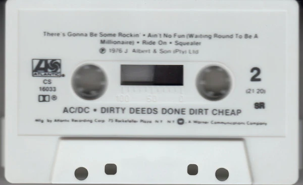 AC/DC - Dirty Deeds Done Dirt Cheap (Cass, Album, RE, SR) (Near Mint (NM or M-)) - Image 4