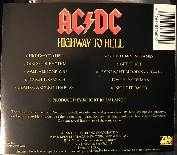 AC/DC - Highway To Hell (CD, Album, RE, CD ) (Very Good Plus (VG+)) - Image 3