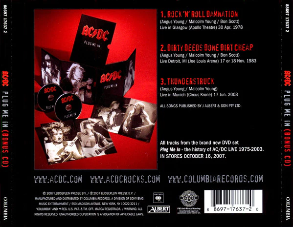 AC/DC - Plug Me In (Bonus CD) (CD, Single) (Near Mint (NM or M-)) - Image 2