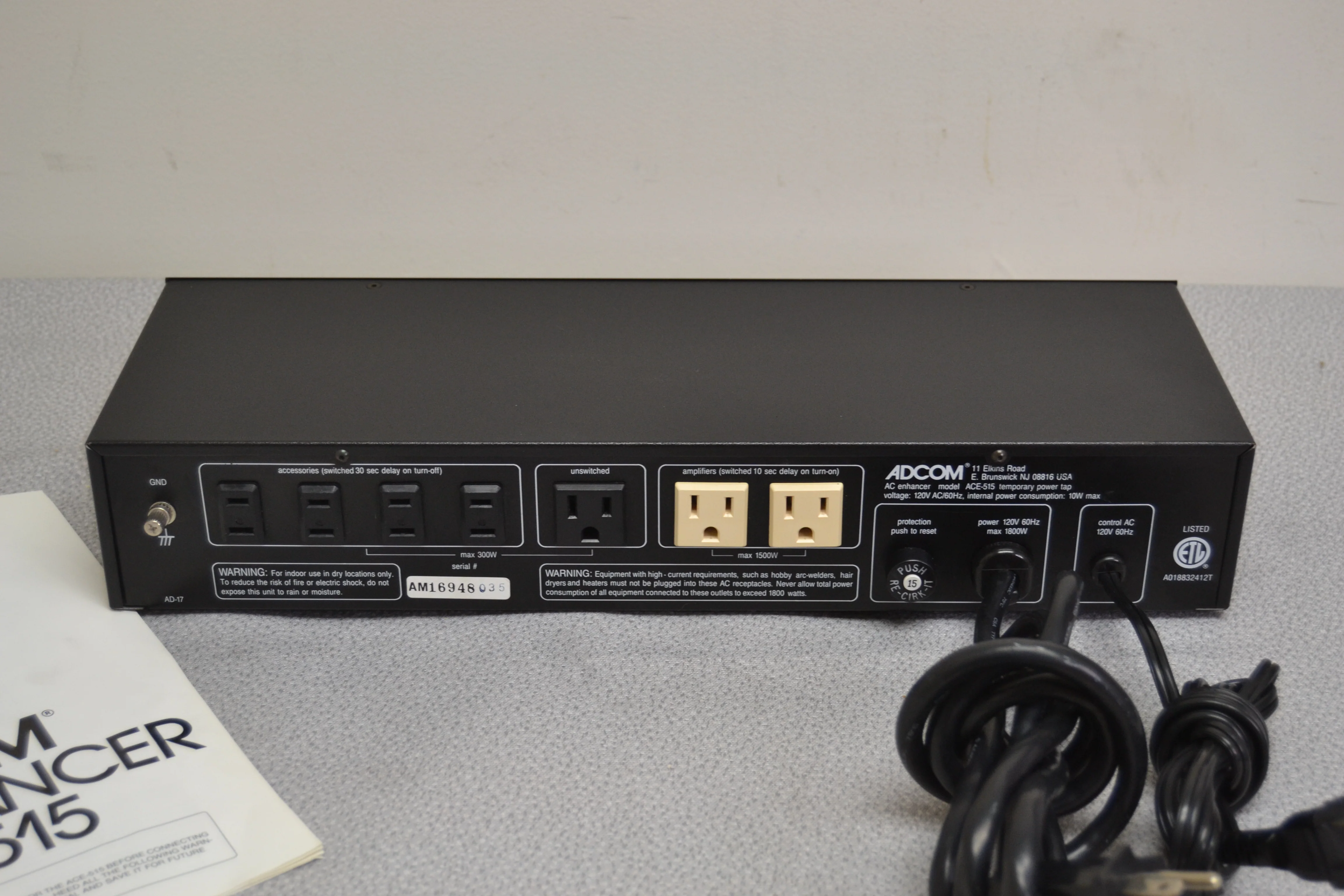 Adcom ACE-515 AC Enhancer (1989) - Image 9