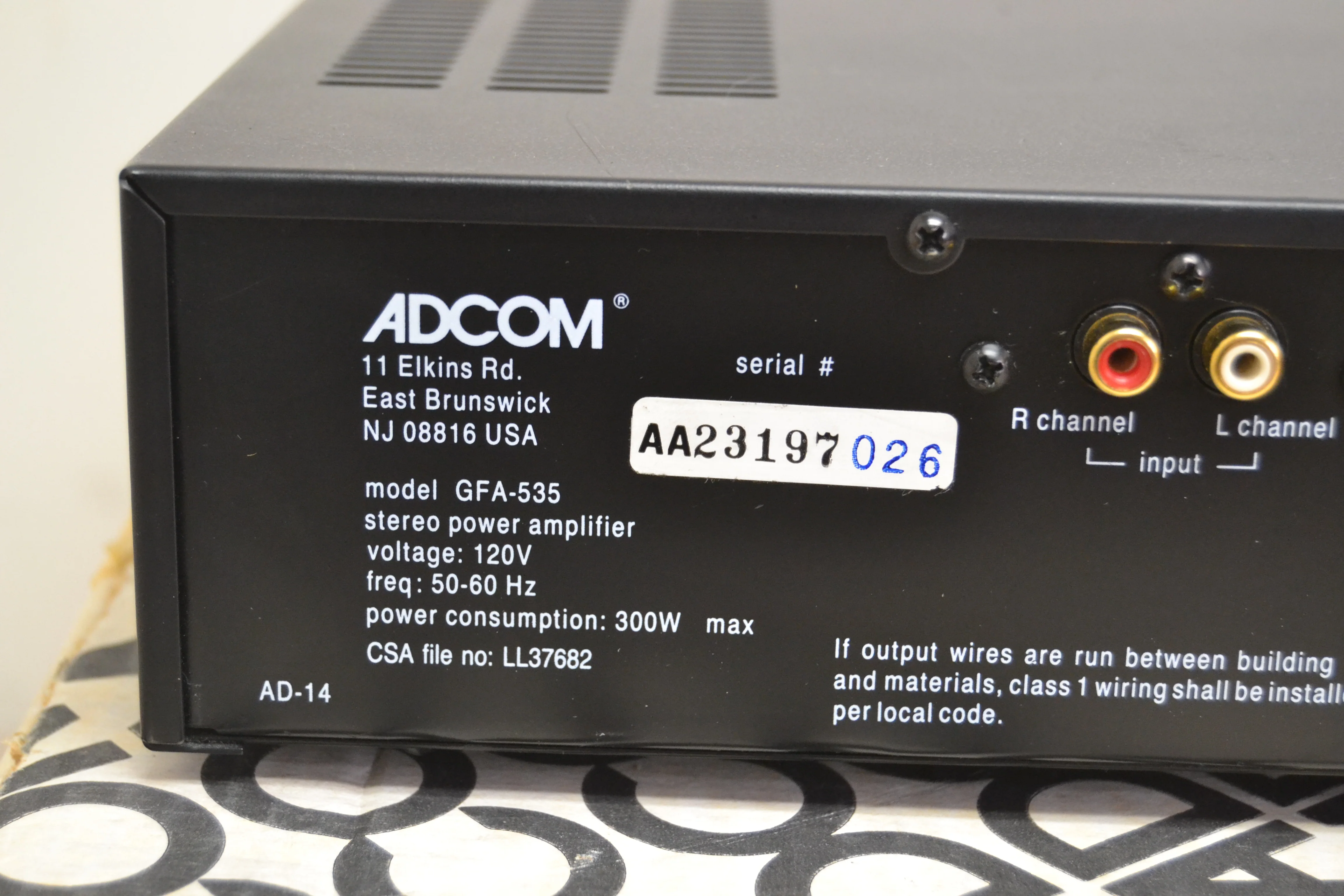 Adcom GFA-535 Stereo Power Amplifier * 60W RMS * Box * Manual - Image 10