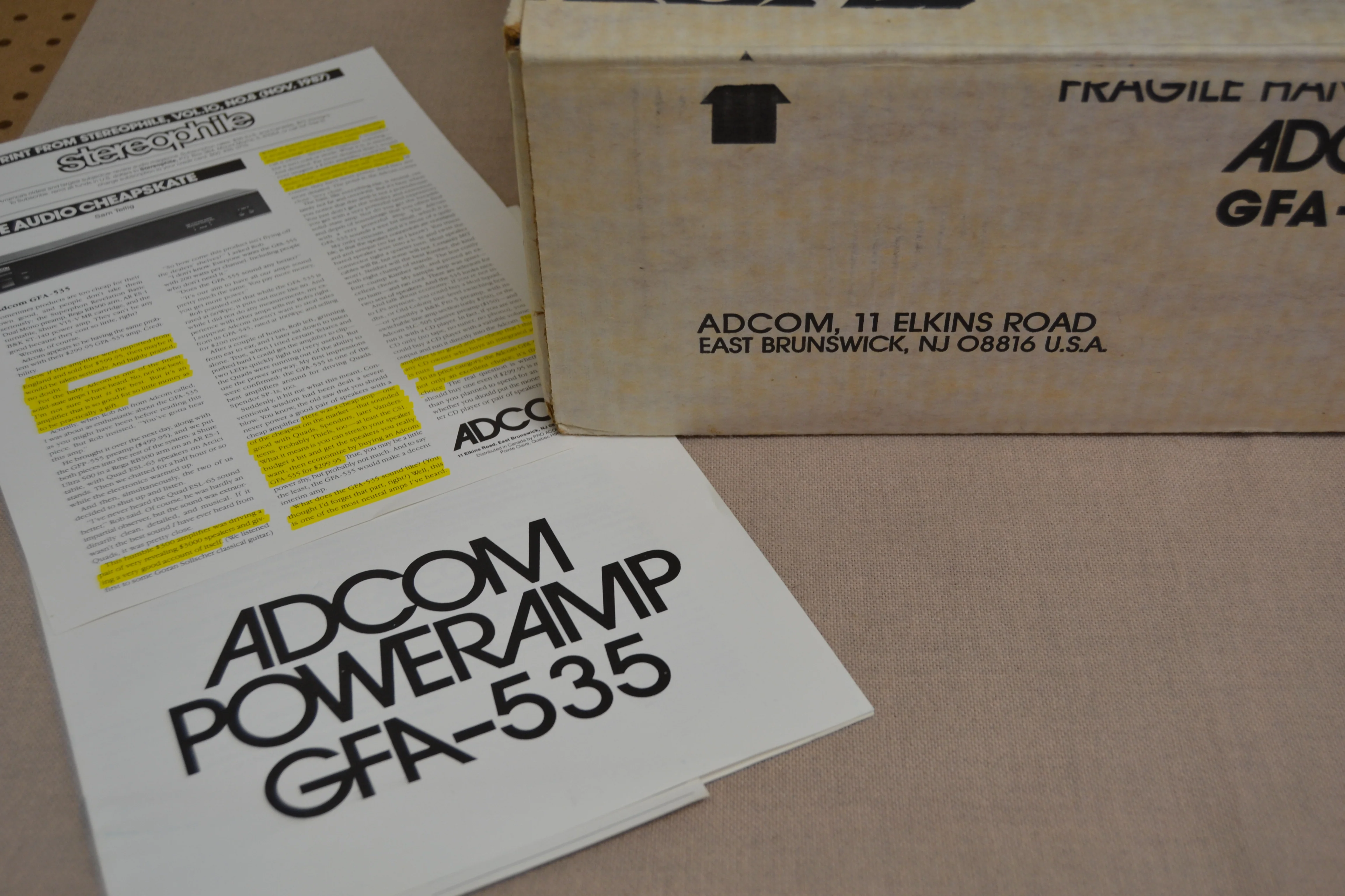 Adcom GFA-535 Stereo Power Amplifier * 60W RMS * Box * Manual - Image 6
