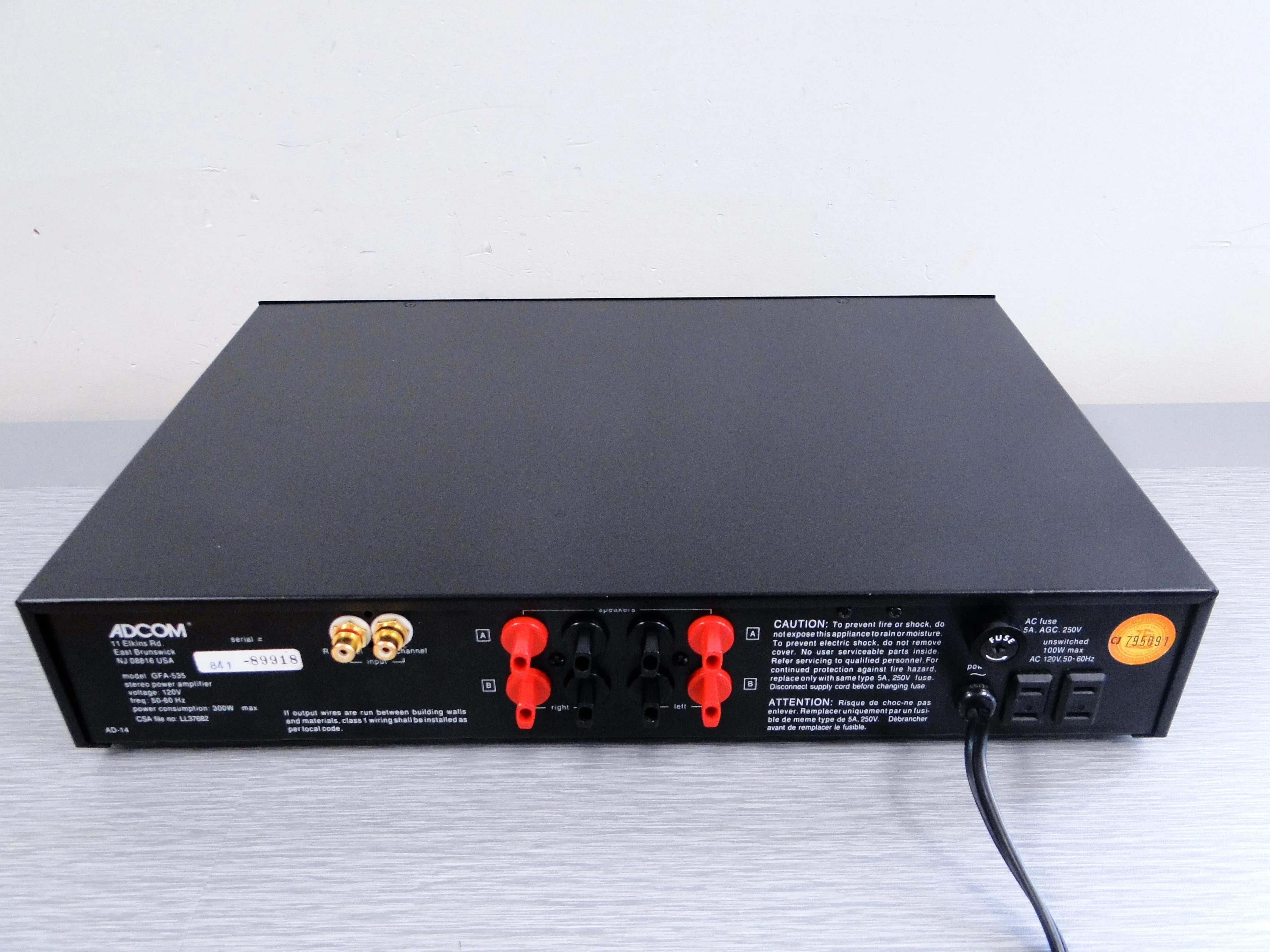 Adcom GFA-535 Stereo Power Amplifier - Image 7