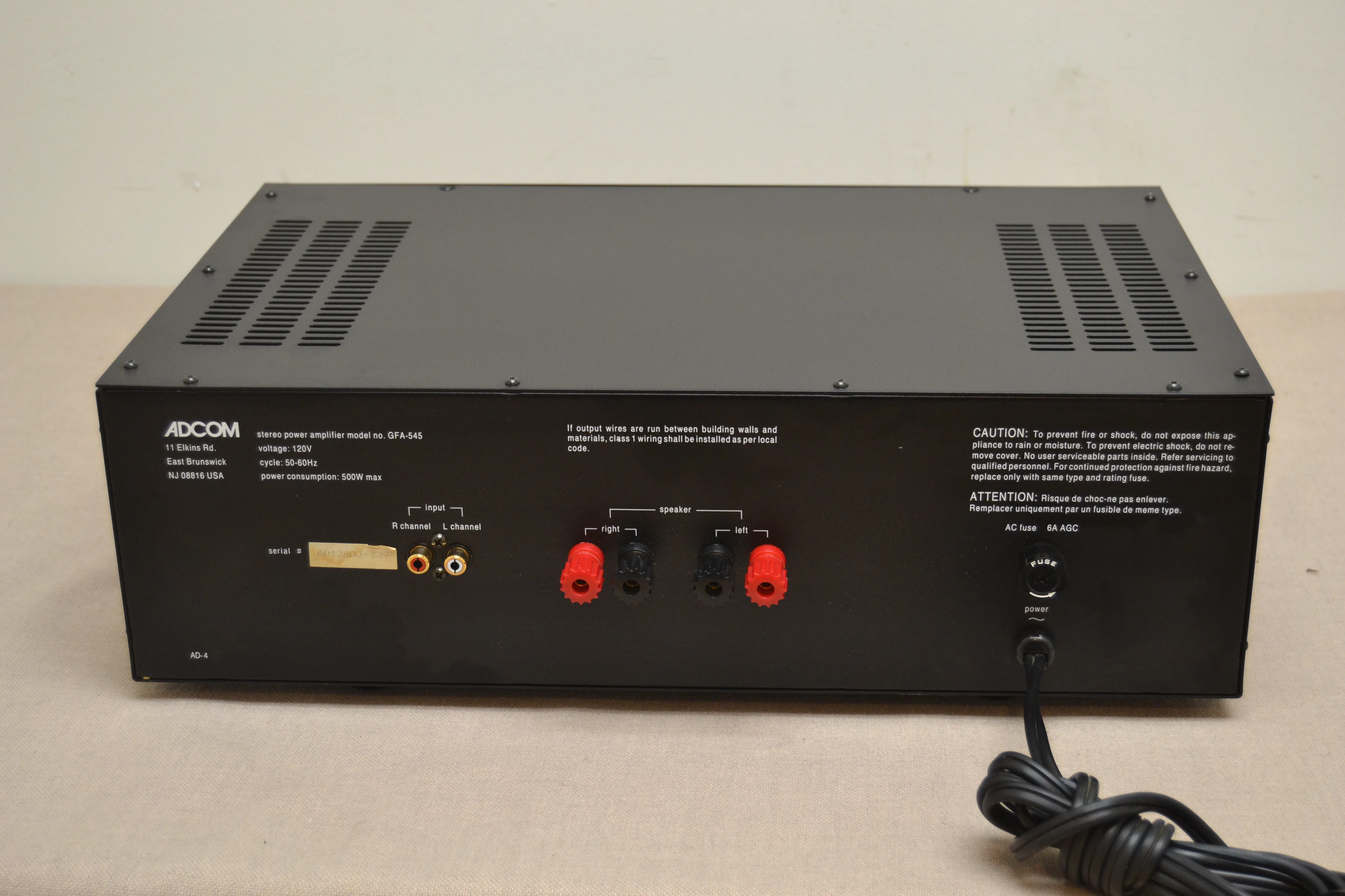 Adcom GFA-545 Stereo Power Amplifier * 100W RMS - Image 9