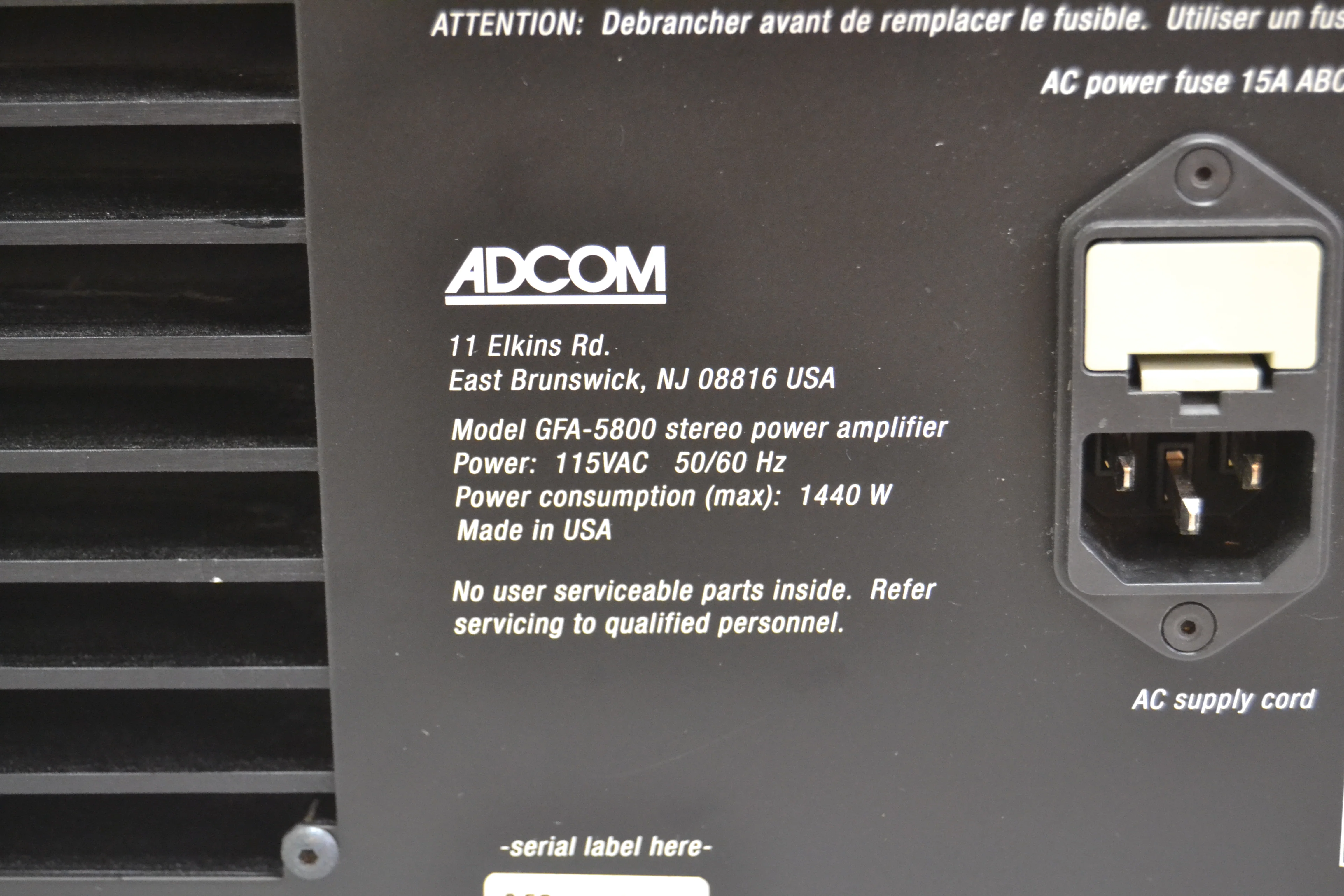 Adcom GFA-5800 Power Amplifier (1995) * 250W RMS - Image 12