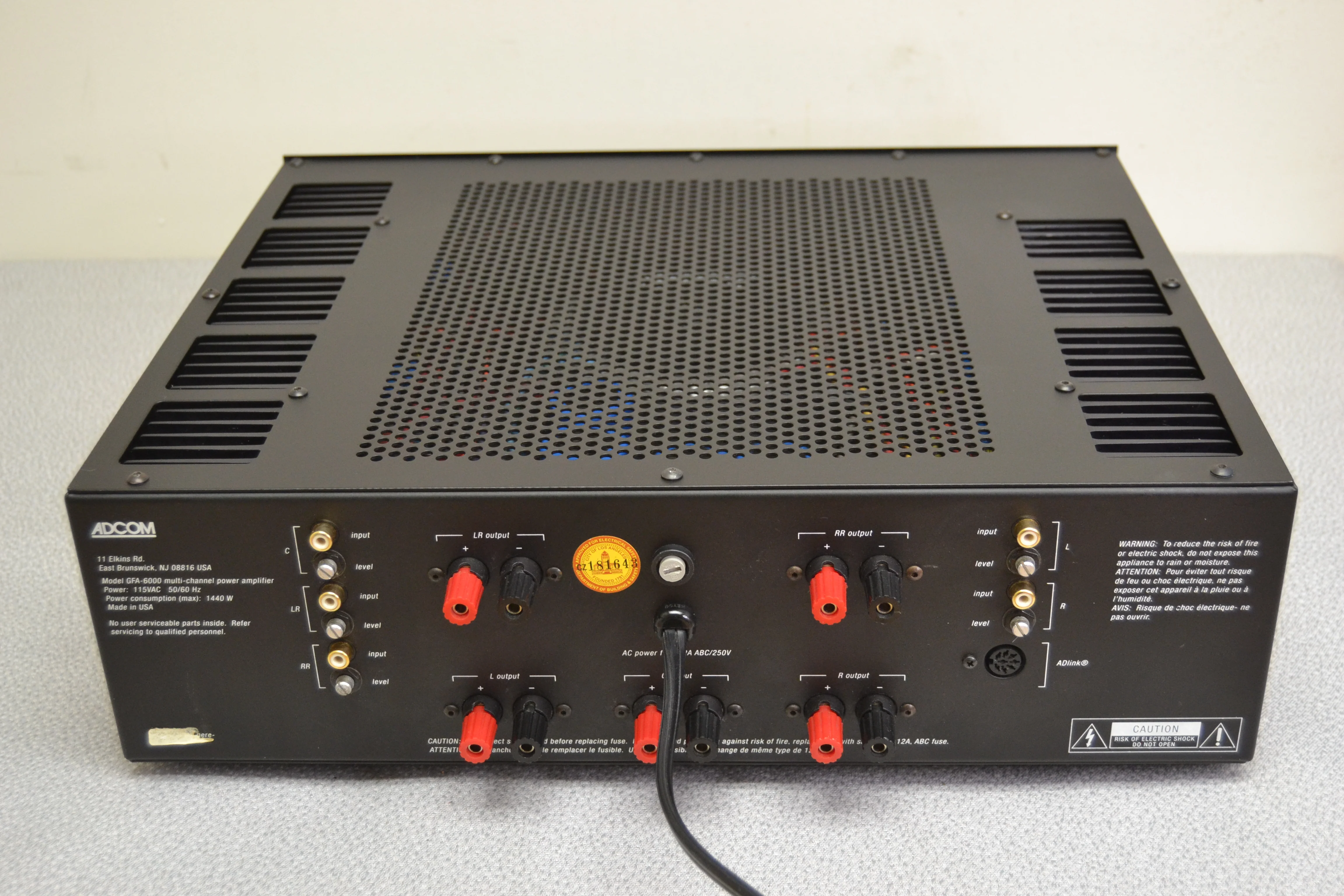 Adcom GFA-6000  Multi Channel Power Amplifier (1995) * 100W RMS x 5 - Image 8