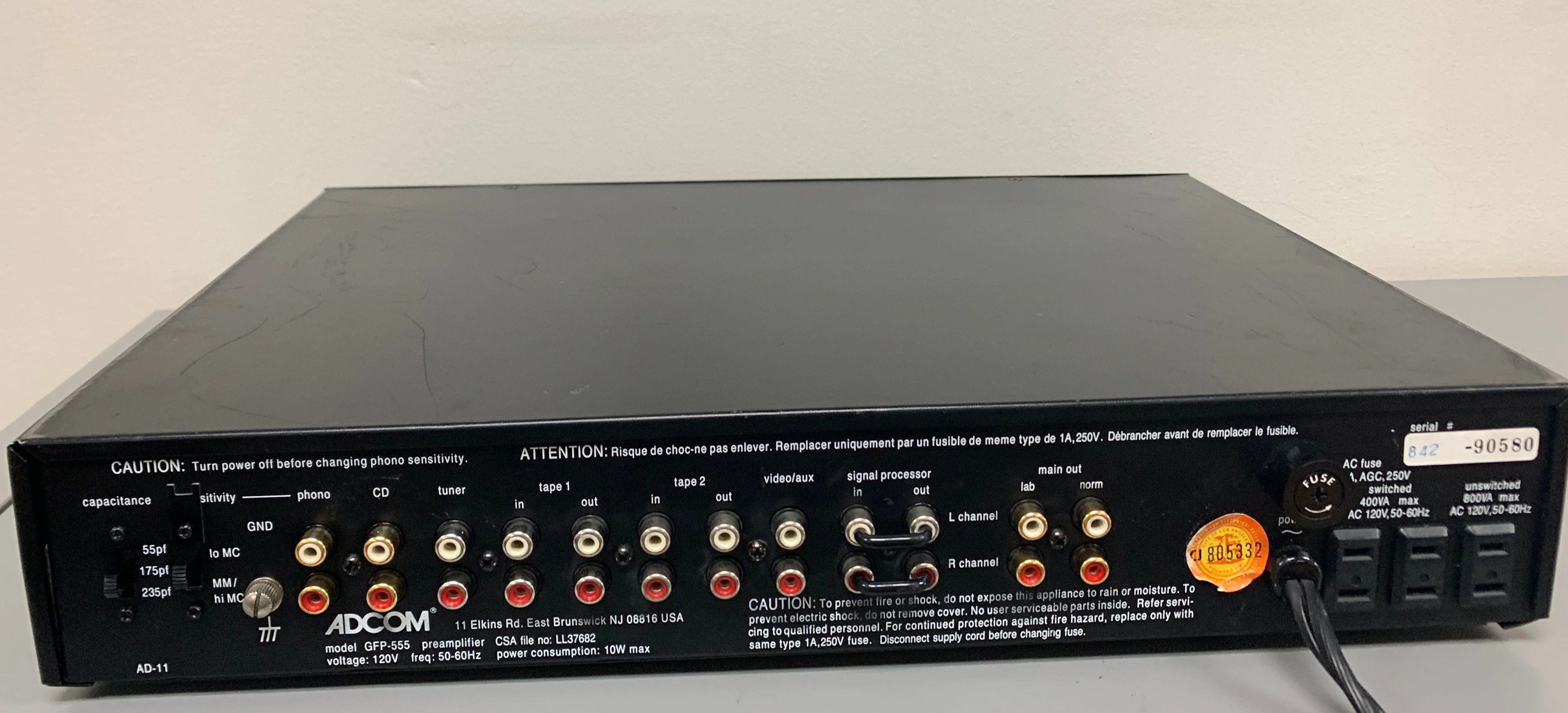 Adcom GFP-555 Stereo Preamplifier - Image 8