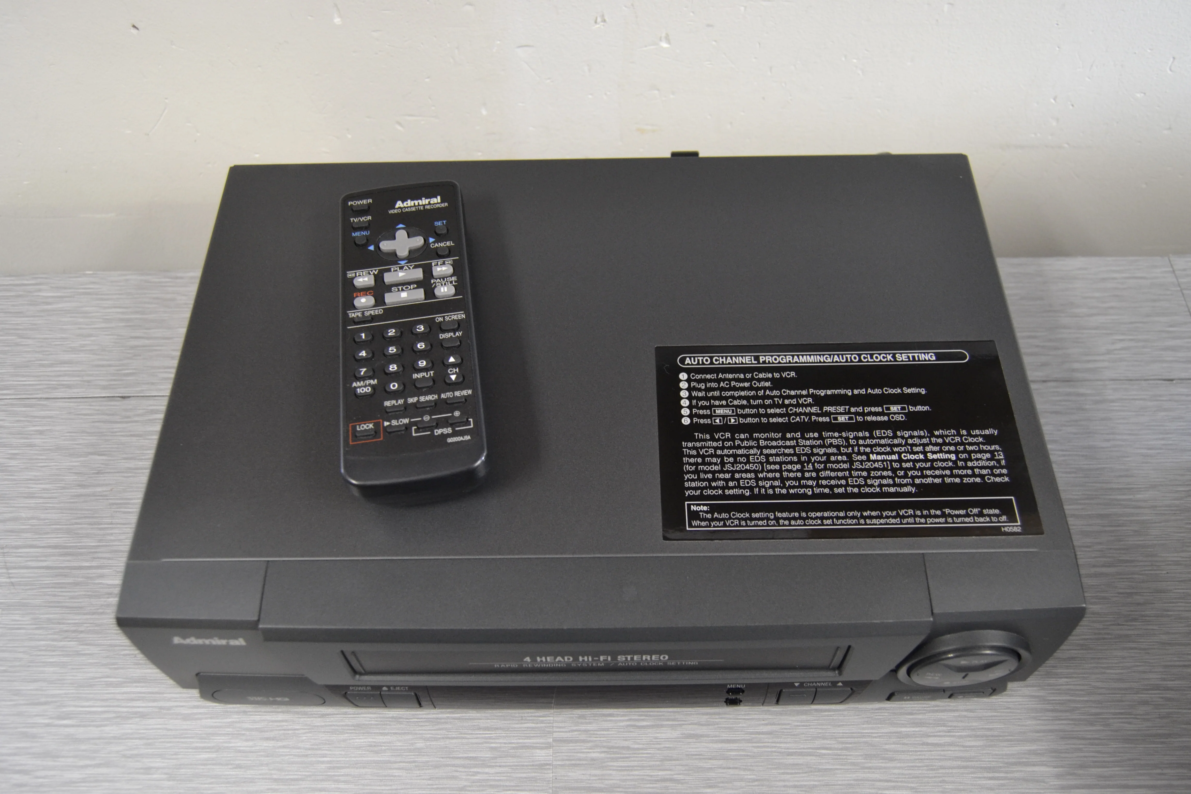 Admiral JSJ20451 Video Cassette Recorder VHS with Remote - Image 5