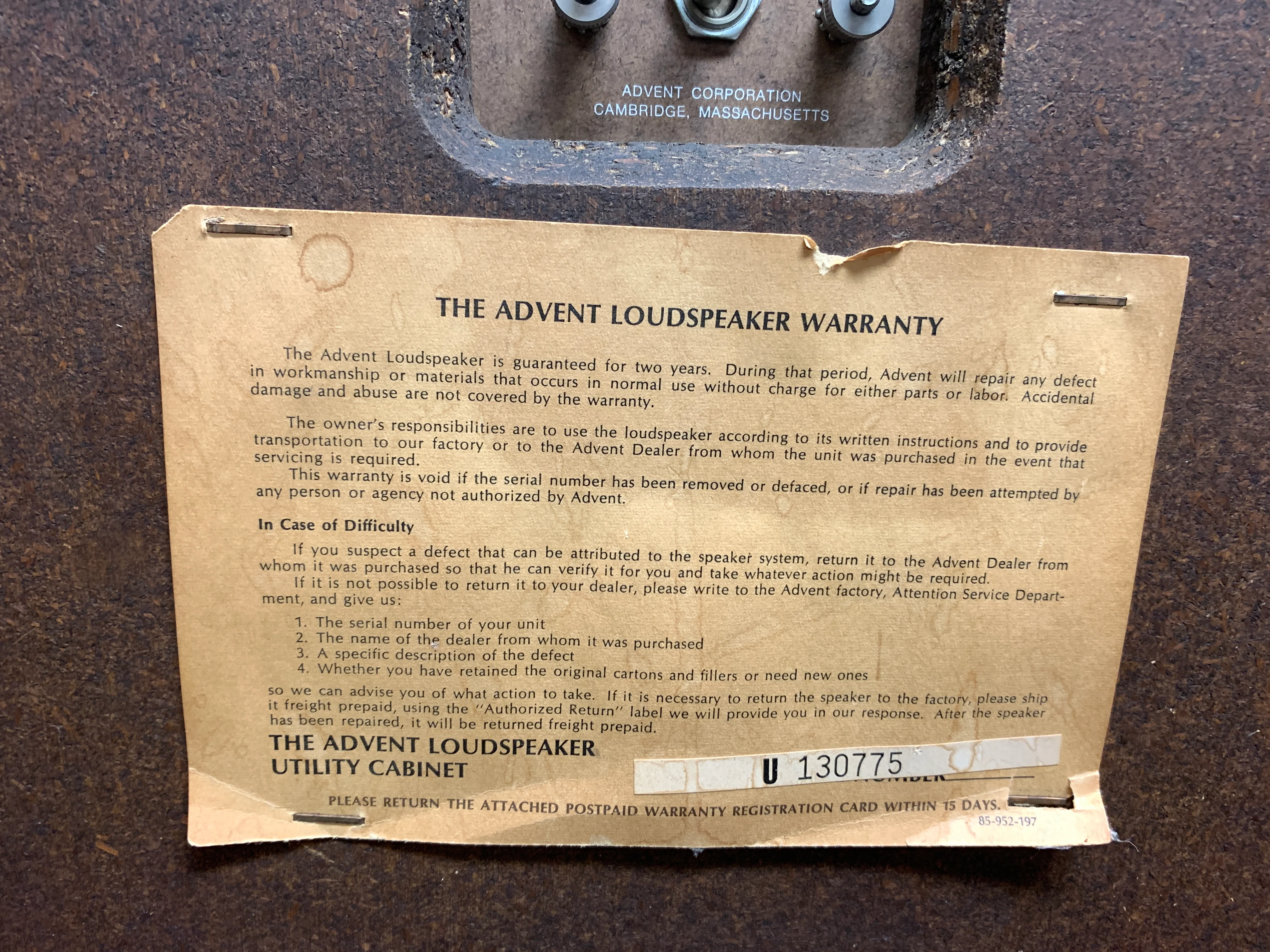 Advent - The Advent Loudspeakers - Fried Egg Tweeters - Image 8