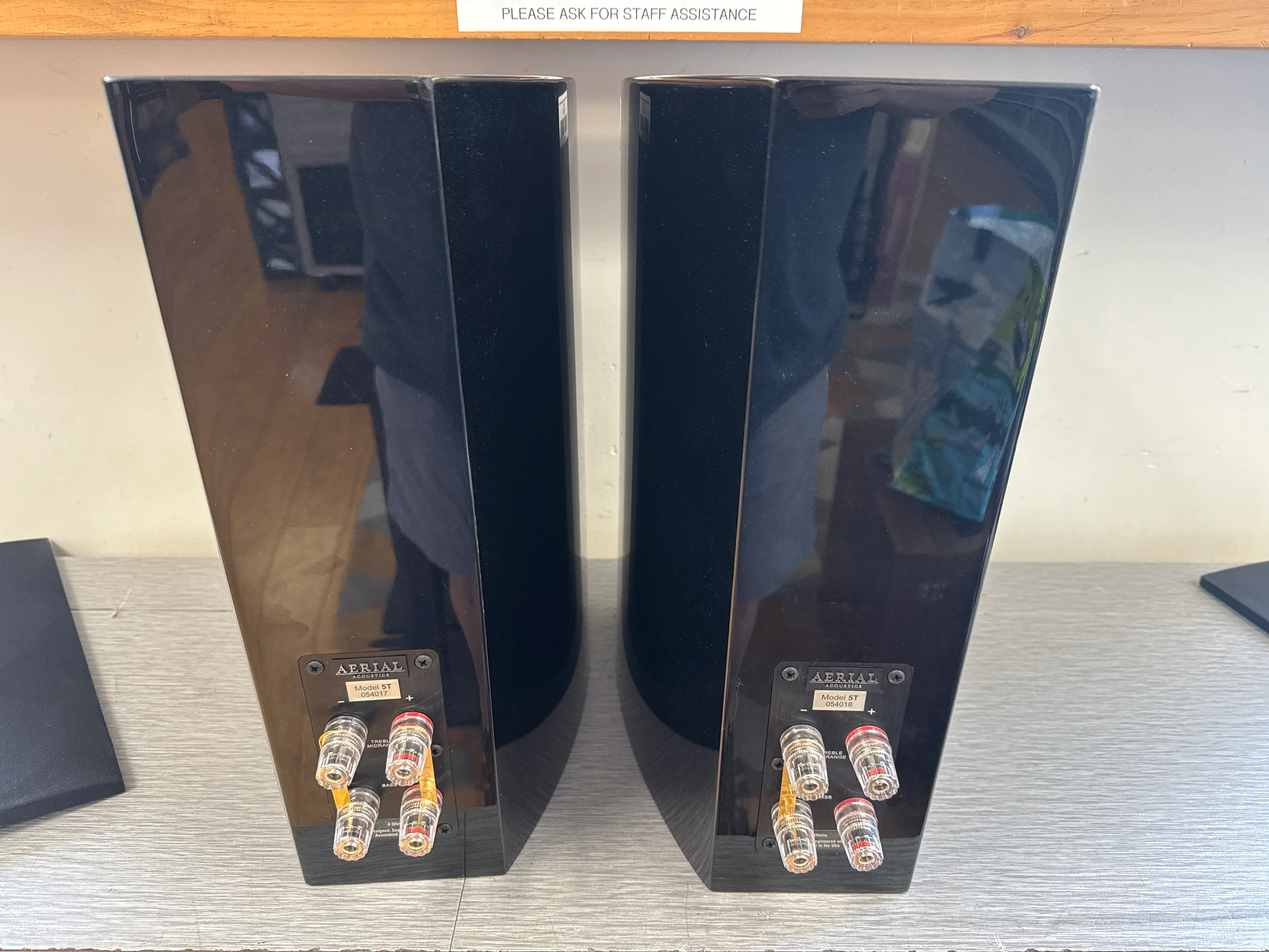 Aerial Acoustics 5T High Gloss Ebony Speakers with Kanto Metal Stands - Image 4