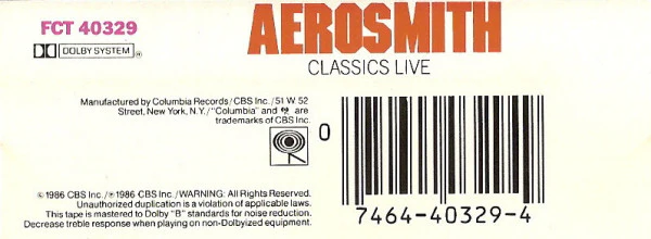 Aerosmith - Classics Live (Cass, Album) (Very Good Plus (VG+)) - Image 2