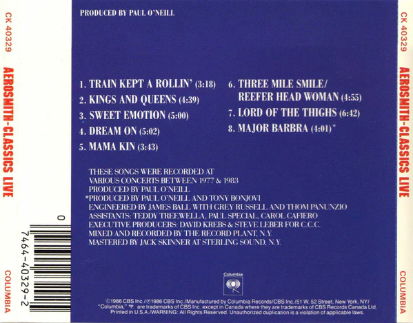 Aerosmith - Classics Live! (CD, Album, RE) (Very Good Plus (VG+)) - Image 2