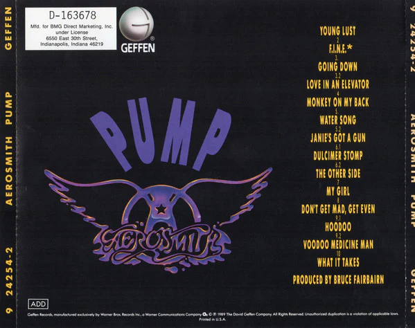 Aerosmith - Pump (CD, Album, Club, BMG) (Very Good Plus (VG+)) - Image 2