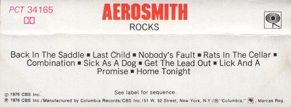 Aerosmith - "Rocks" (Cass, Album, RE) (Very Good Plus (VG+)) - Image 2
