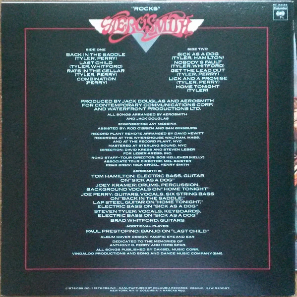 Aerosmith - "Rocks" (LP, Album) (Very Good Plus (VG+)) - Image 4