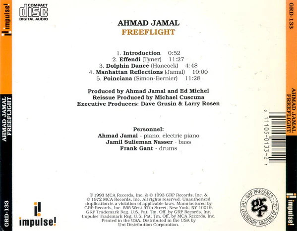 Ahmad Jamal - Freeflight (CD, Album, RE, RM) (Near Mint (NM or M-)) - Image 2