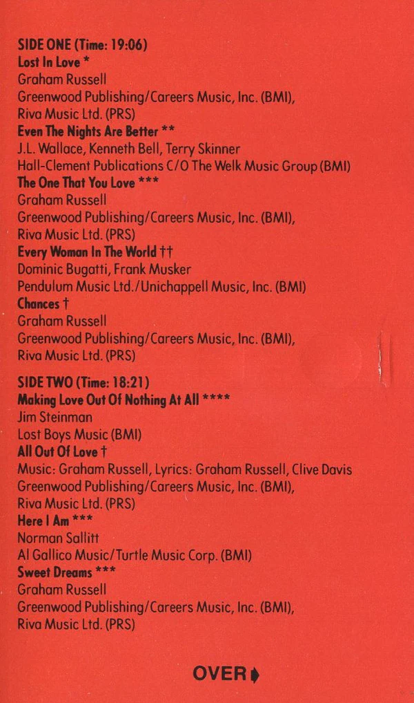 Air Supply - Greatest Hits (Cass, Comp, Club, Dol) (Very Good Plus (VG+)) - Image 5