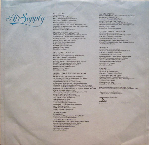 Air Supply - Greatest Hits (LP, Comp, Ind) (Very Good Plus (VG+)) - Image 5