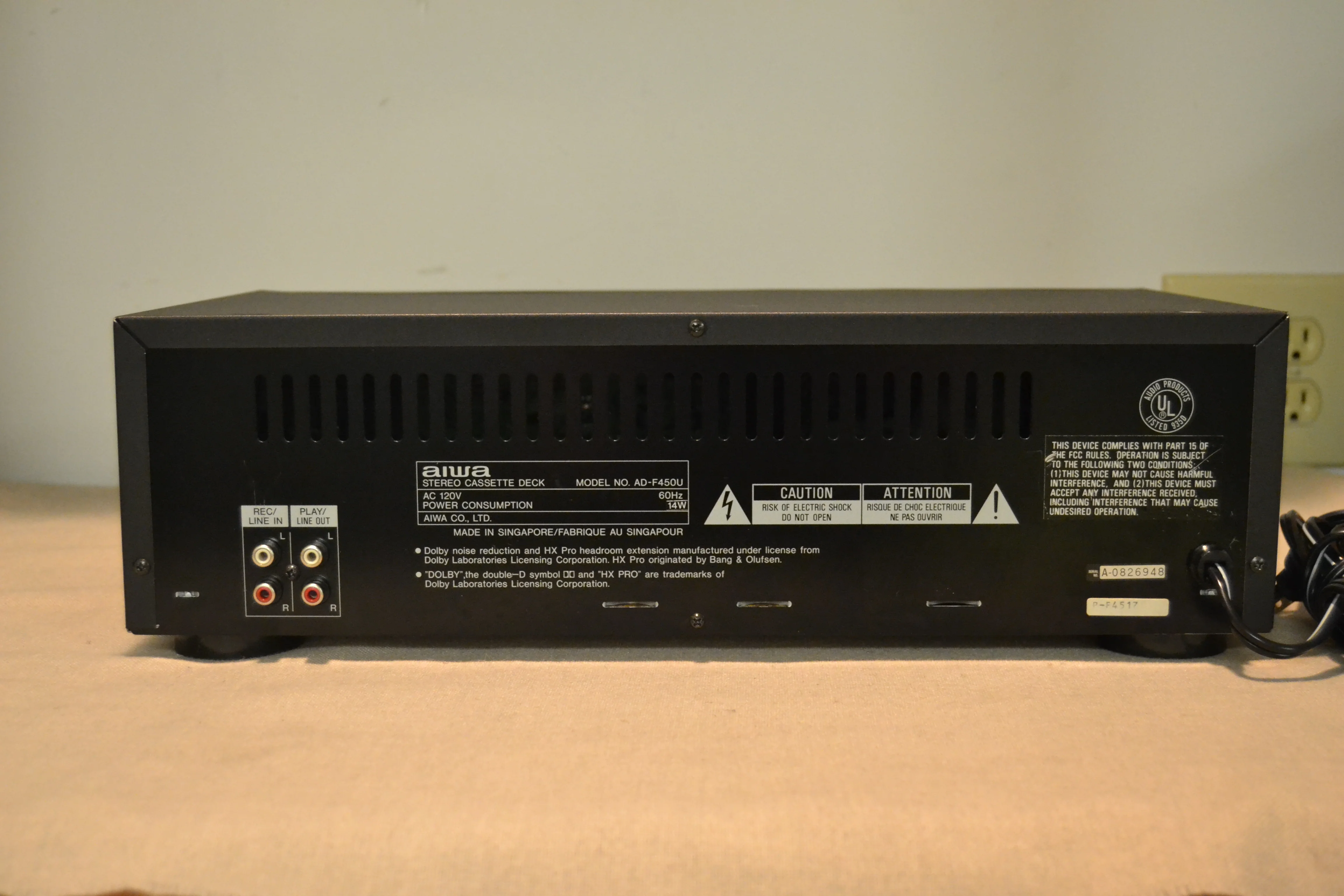 Aiwa AD-F450 Single Cassette Deck * Fully Services * New Belts * Remote Controllable - Image 8