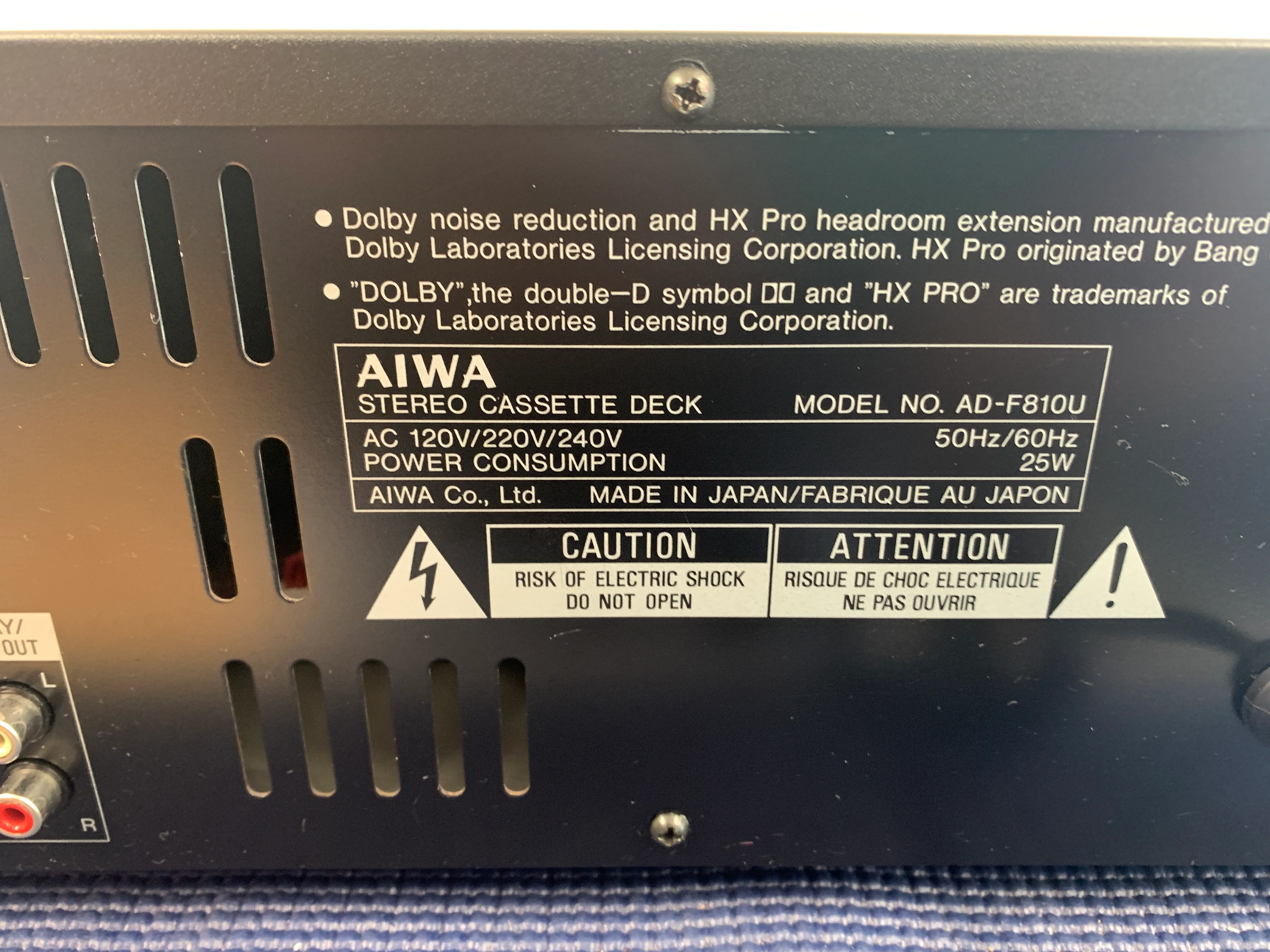 Aiwa AD-F810 Single Cassette Deck with Remote Control * 3 Heads - Image 16