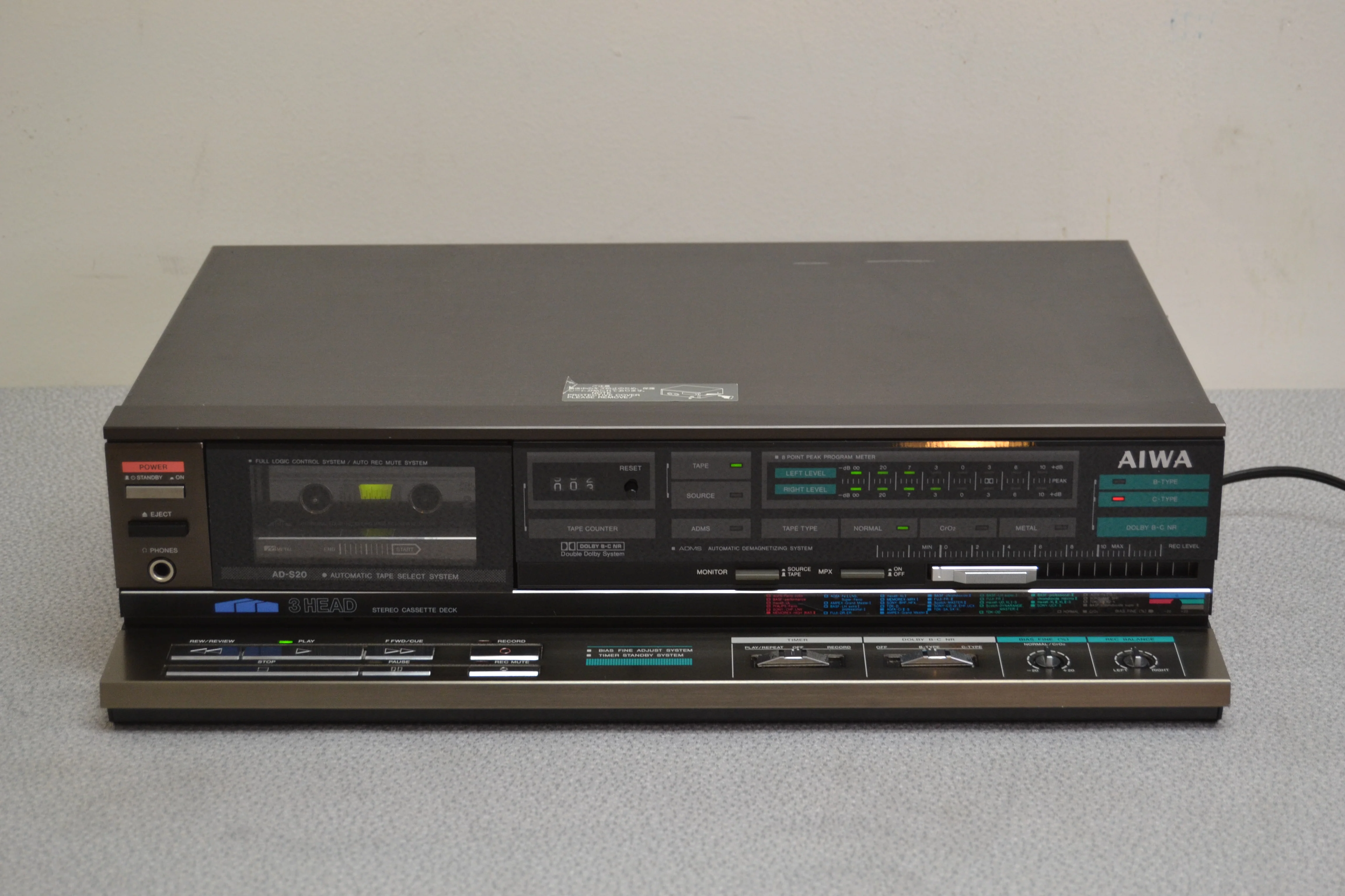 Aiwa AD-S20 Single Cassette Deck * Three Heads * Fully Serviced * New Belts