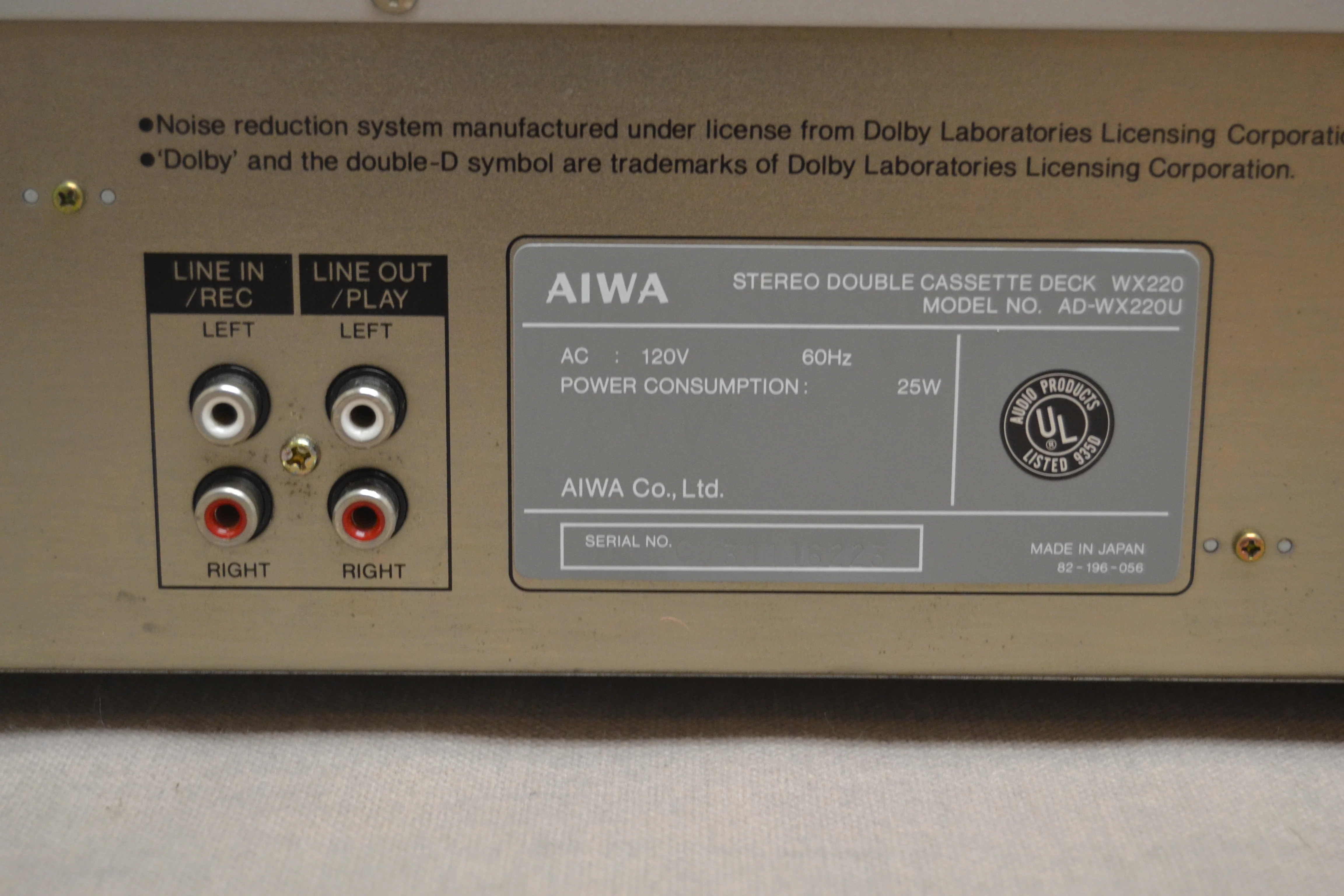 Aiwa AD-WX220 Double Cassette Deck * Fully Serviced * New Belts - Image 16