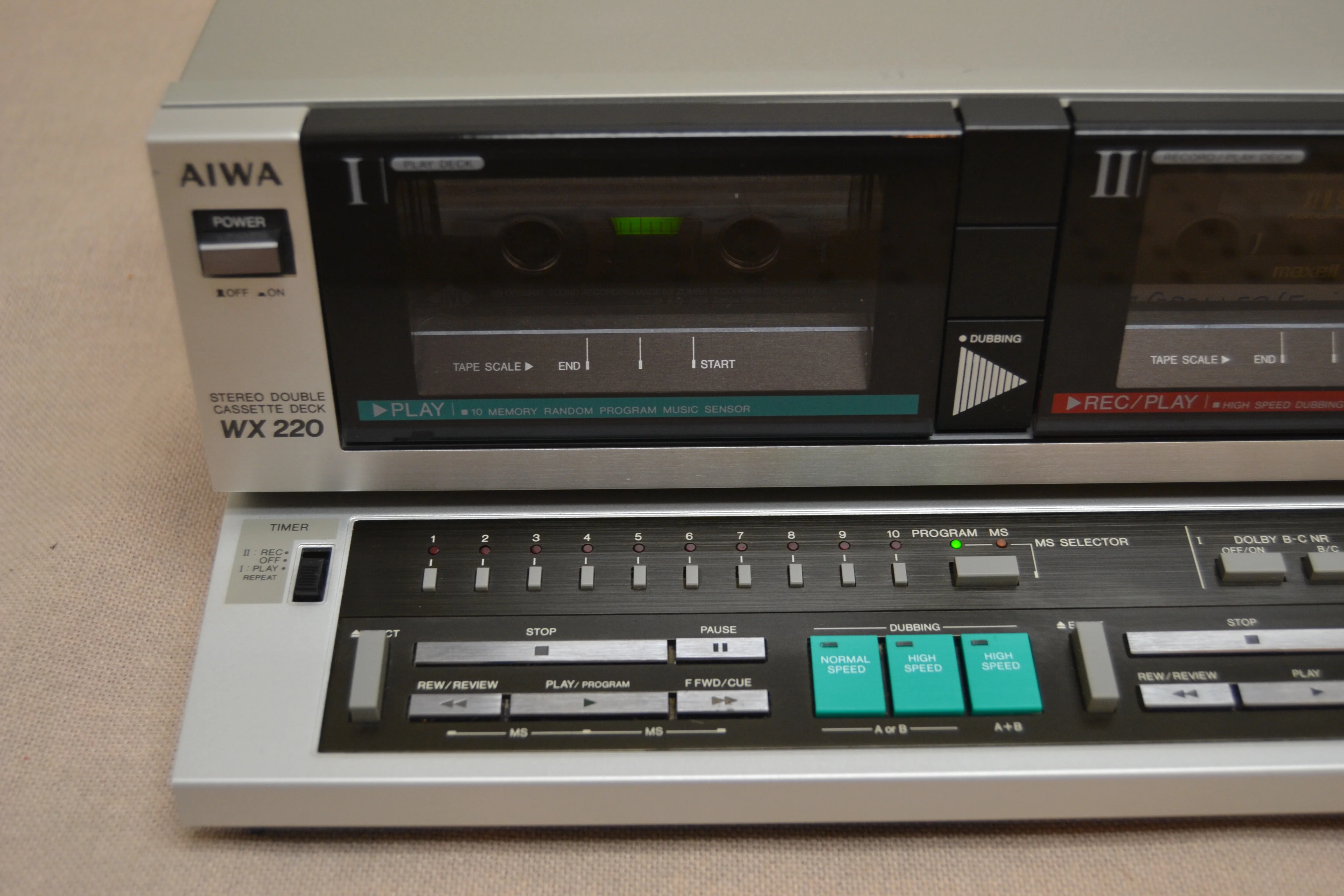 Aiwa AD-WX220 Double Cassette Deck * Fully Serviced * New Belts - Image 2
