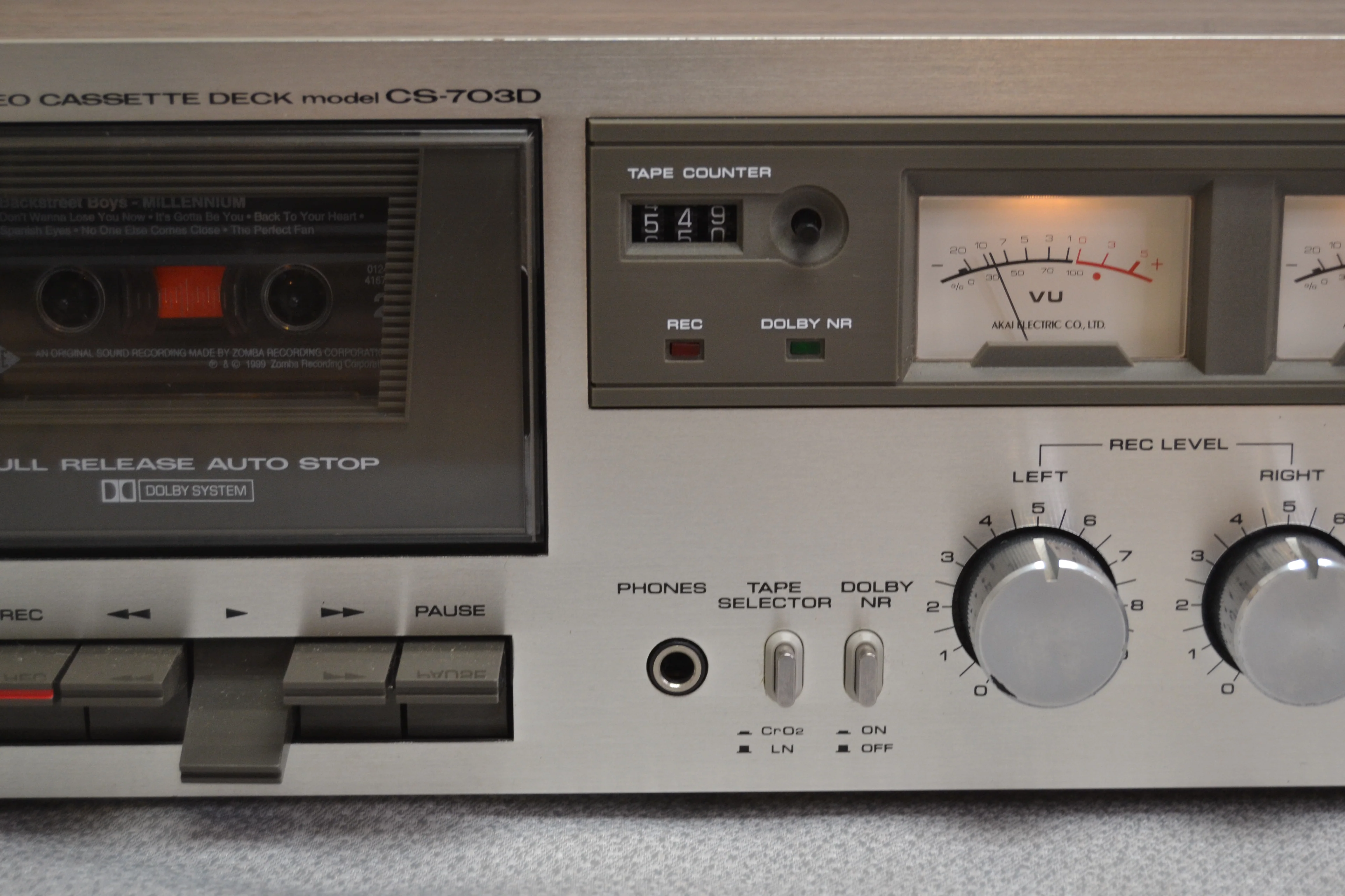 Akai CS-703D Single Cassette Deck * Fully Serviced * New Belts - Image 3