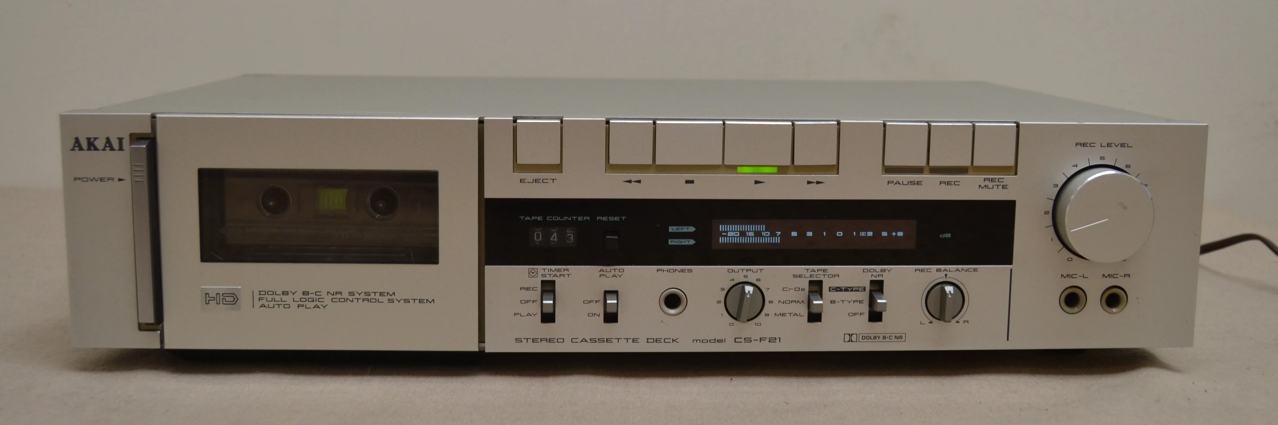 Akai CS-F21 Single Cassette Deck * Fully Serviced * New belts