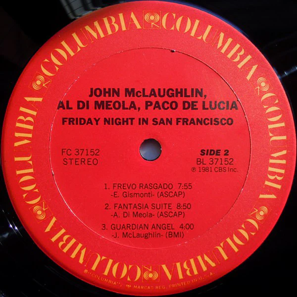 Al Di Meola / John McLaughlin / Paco De Lucía - Friday Night In San Francisco (LP, Album) (Near Mint (NM or M-)) - Image 4