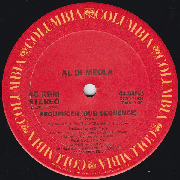 Al Di Meola - Sequencer (Special 12" Mixes) (12") (Near Mint (NM or M-))