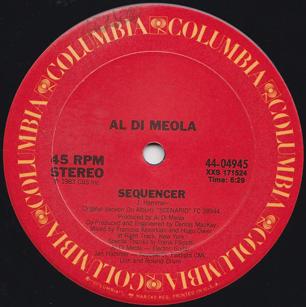Al Di Meola - Sequencer (Special 12" Mixes) (12") (Near Mint (NM or M-)) - Image 2