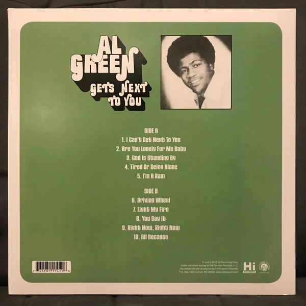 Al Green - Gets Next To You (LP, Album, RE, 180) (Mint (M)) - Image 2