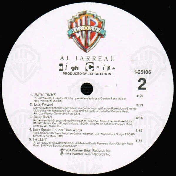 Al Jarreau - High Crime (LP, Album, Spe) (Very Good Plus (VG+)) - Image 4