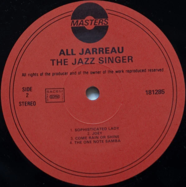 Al Jarreau - The Jazz Singer (LP, Album) (Very Good Plus (VG+)) - Image 4