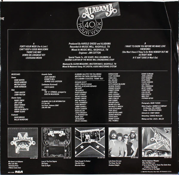 Alabama - 40 Hour Week (LP, Album) (Very Good Plus (VG+)) - Image 5
