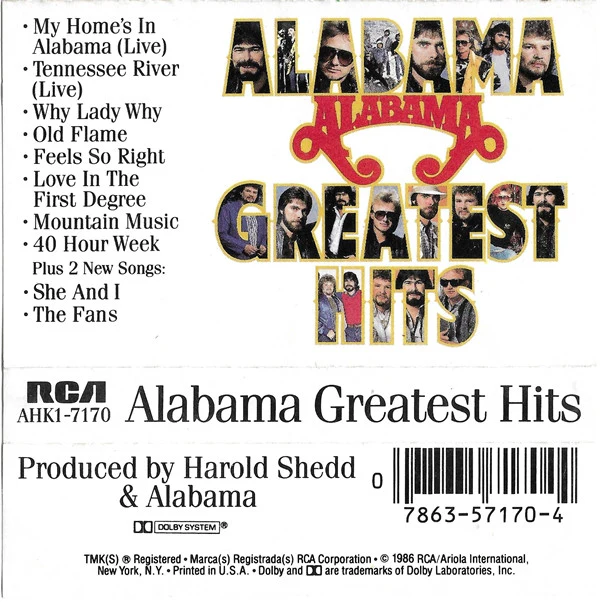 Alabama - Alabama Greatest Hits (Cass, Comp) (Near Mint (NM or M-)) - Image 2