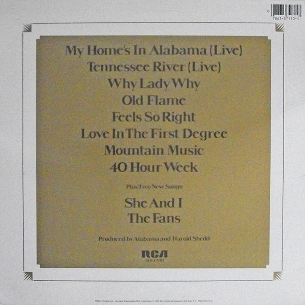 Alabama - Alabama Greatest Hits (LP, Comp, Ind) (Near Mint (NM or M-)) - Image 2