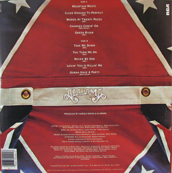 Alabama - Mountain Music (LP, Album, Ind) (Very Good Plus (VG+)) - Image 2