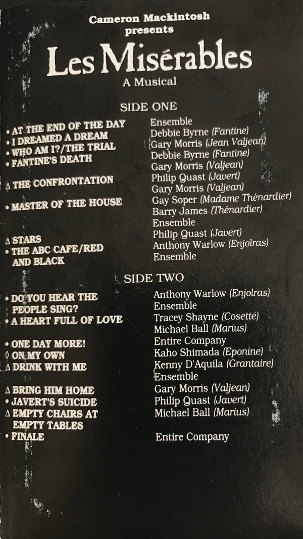 Alain Boublil & Claude Michel Schönberg* - Highlights From Les Misérables: The International Cast Recording (Cass, Album) (Very Good Plus (VG+)) - Image 3
