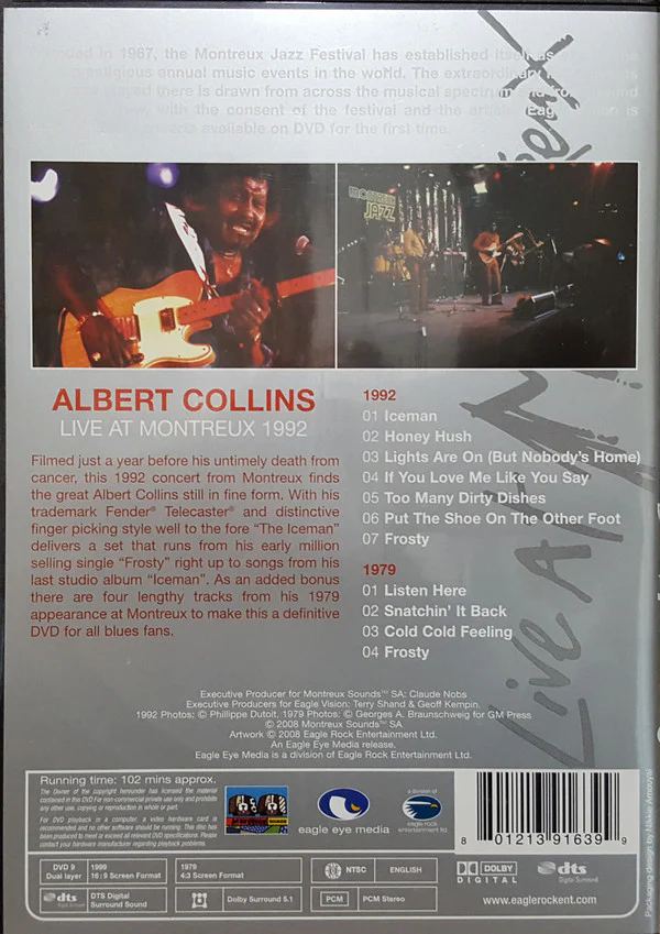 Albert Collins - Live At Montreux 1992 (DVD-V, Multichannel, NTSC) (Near Mint (NM or M-)) - Image 2